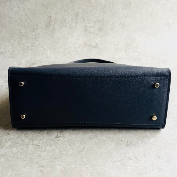 Authentic Coach Tatum Carryall Bag in Midnight / Oxblood / Gold Hardware - Picture 4 of 12